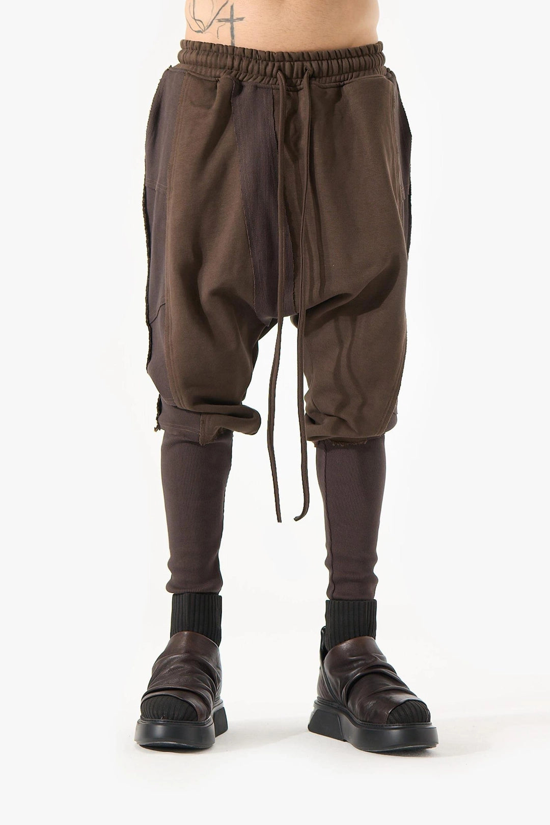 BROWN RIBBED PANT
