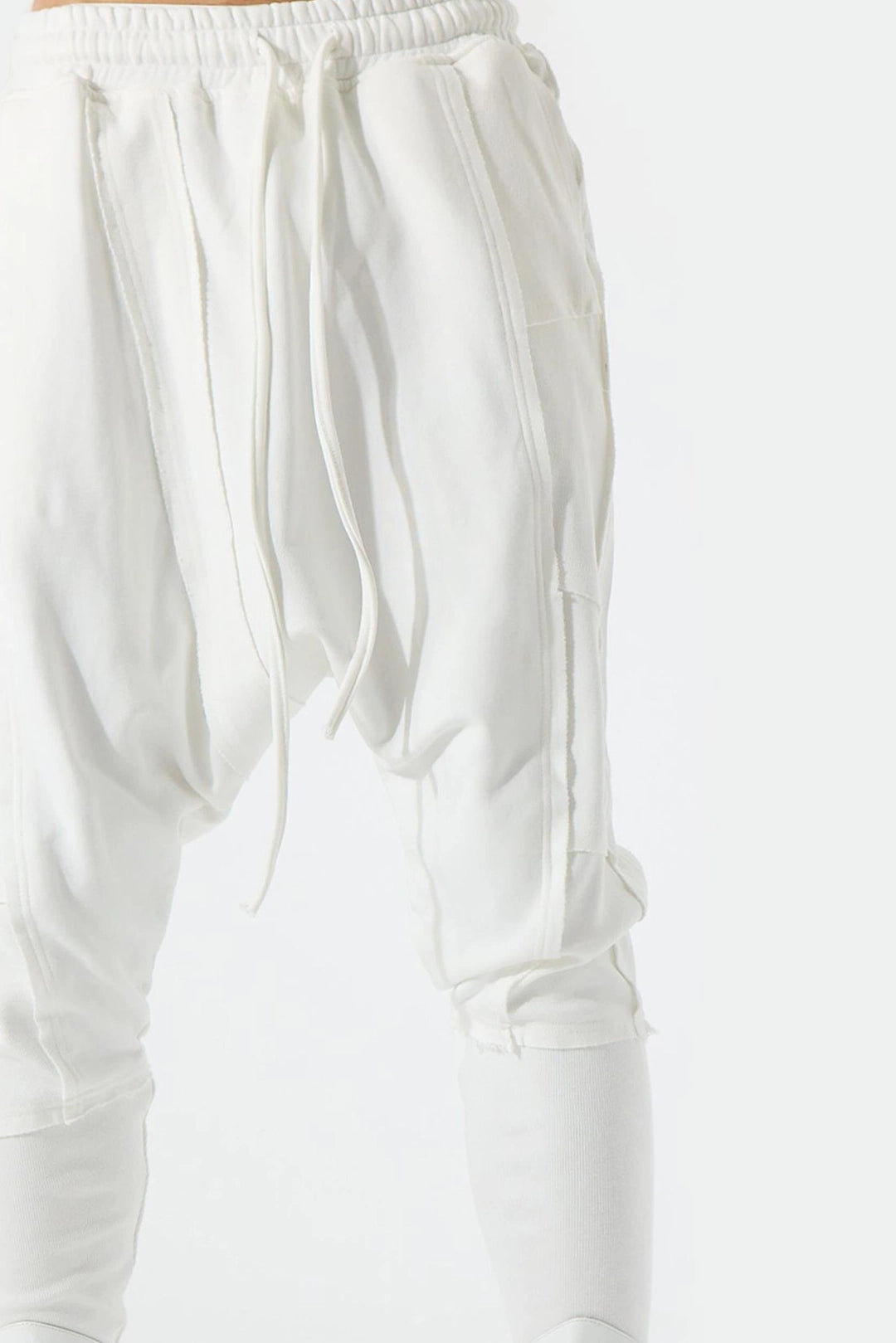 WHITE RIBBED PANT