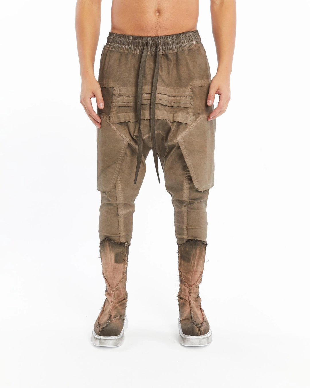 BROWN RIBBED PANT