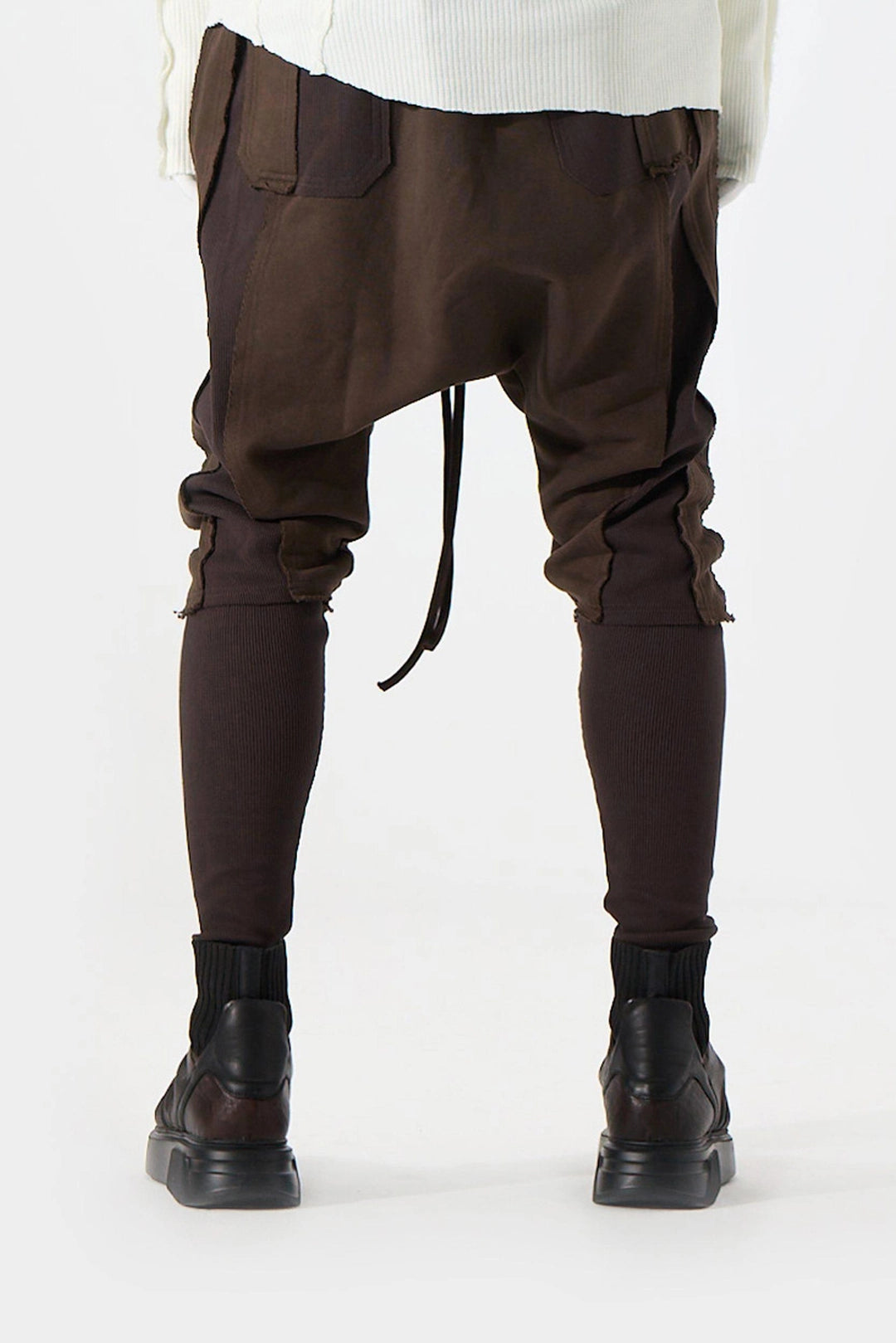BROWN RIBBED PANT