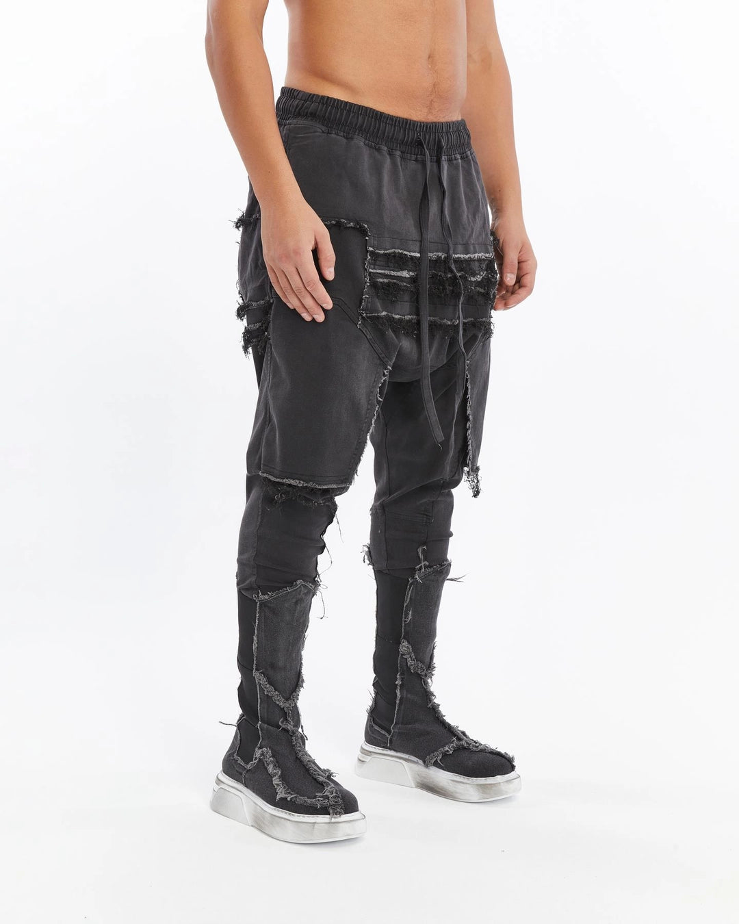 ACID BLACK RIBBED PANT