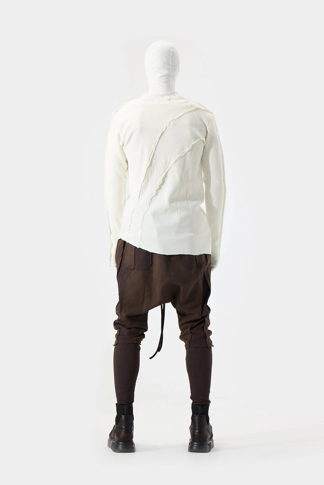 WHITE RIBBED SWEATS