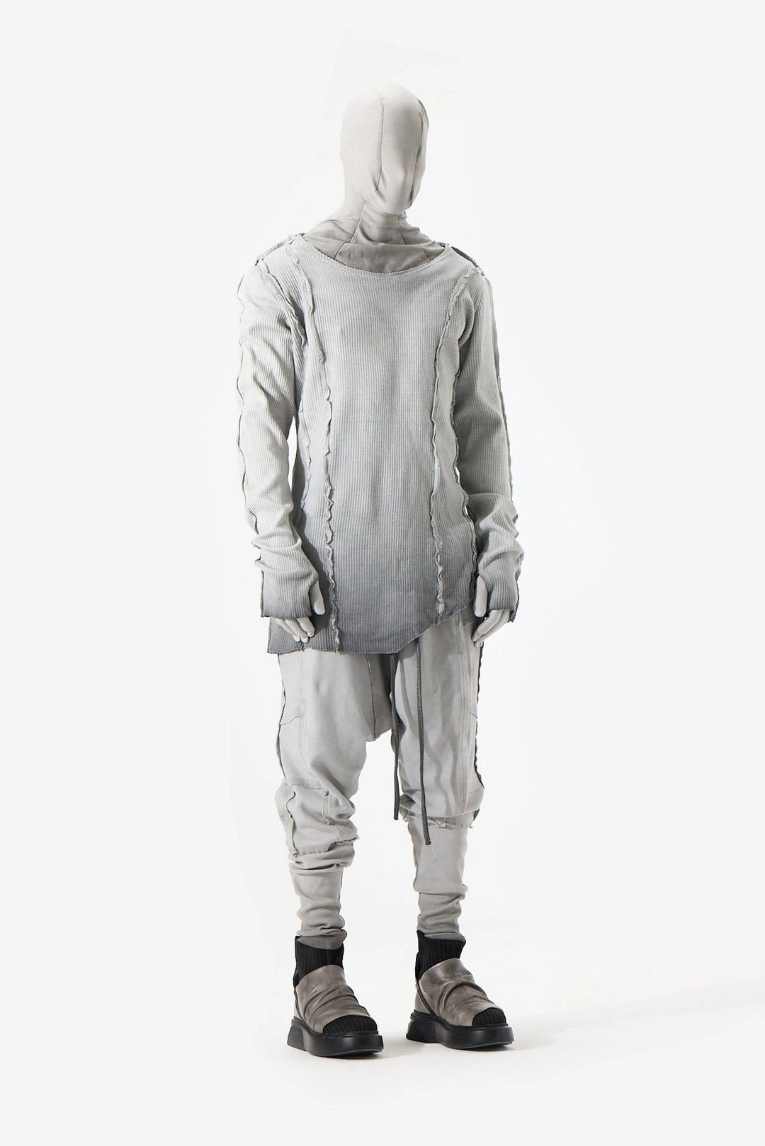 GREY RIBBED SWEATS