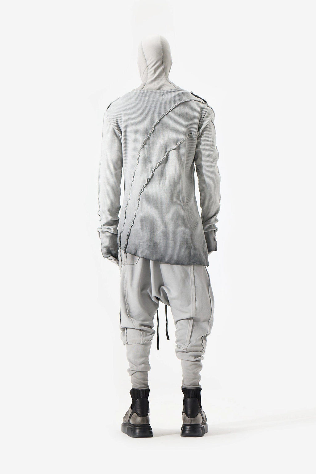 GREY RIBBED SWEATS