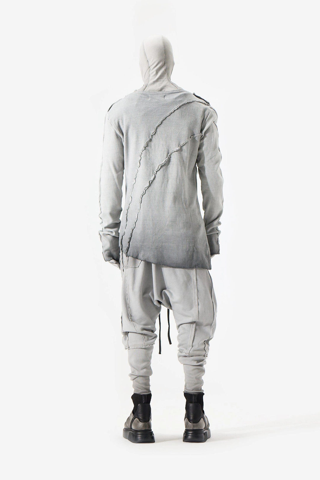 GREY RIBBED SWEATS