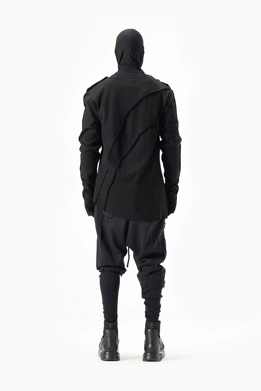 BLACK RIBBED SWEATS