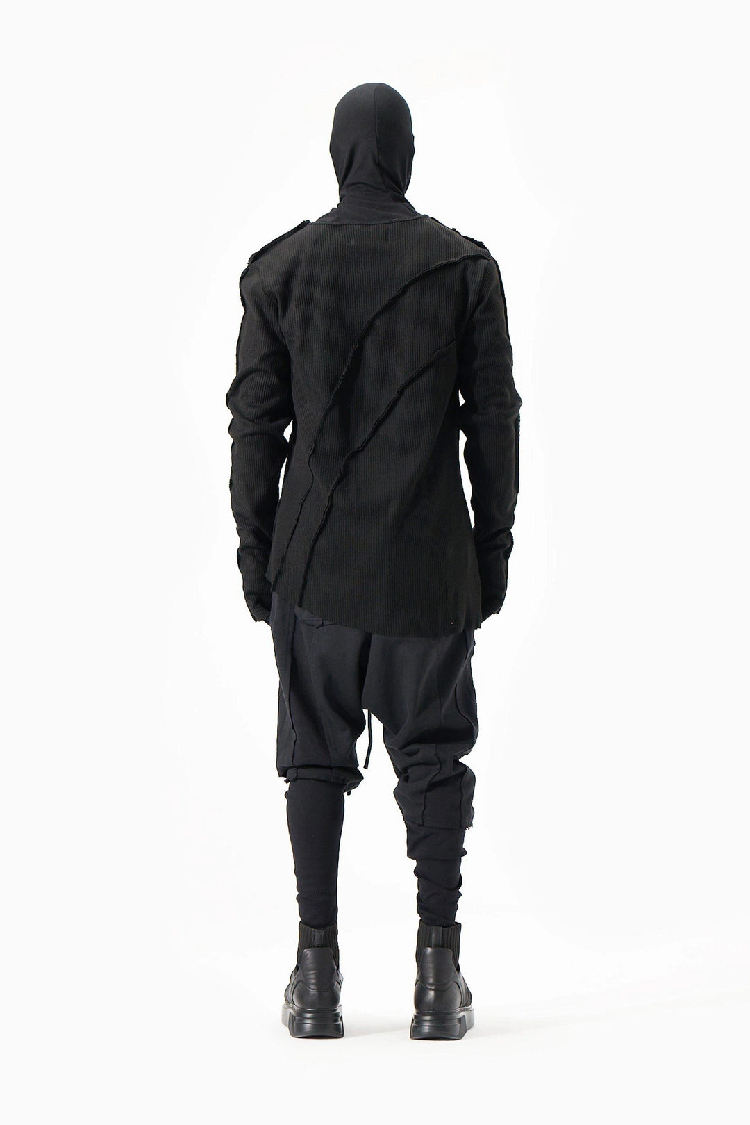 BLACK RIBBED SWEATS