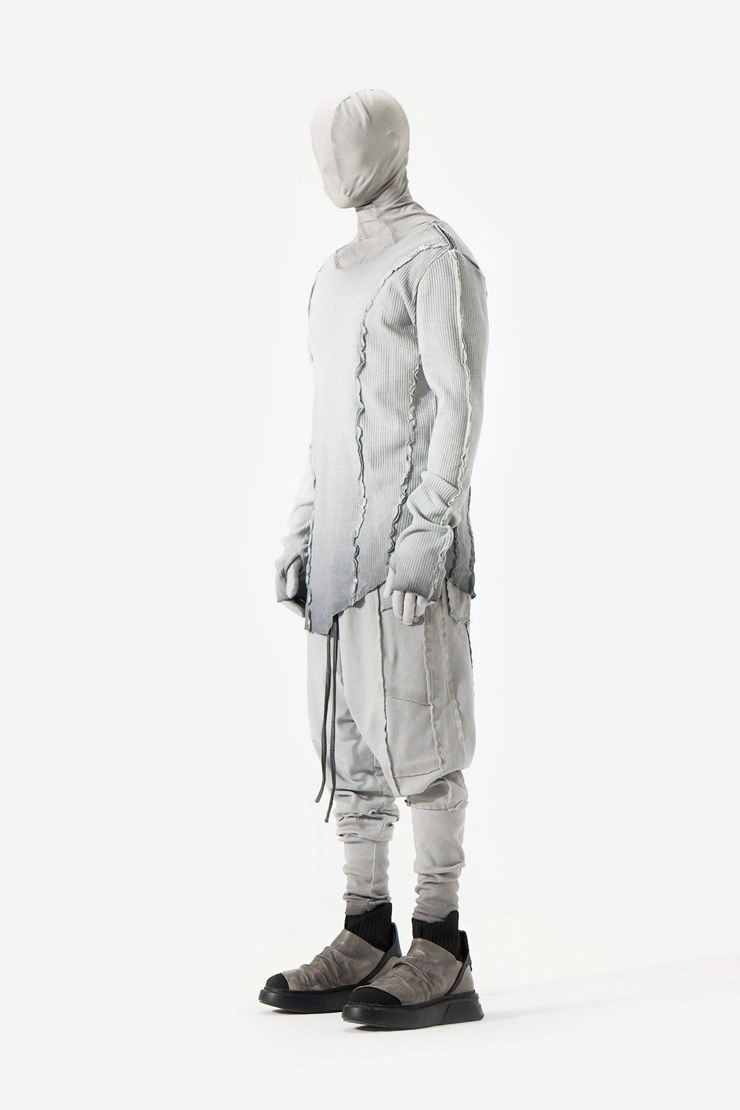 GREY RIBBED SWEATS