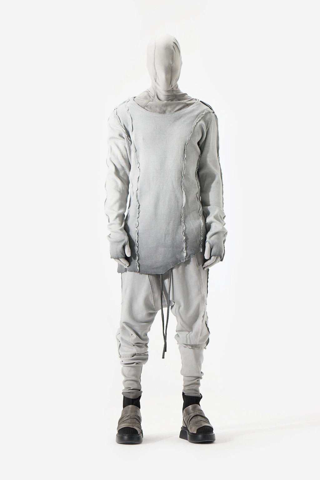 GREY RIBBED SWEATS