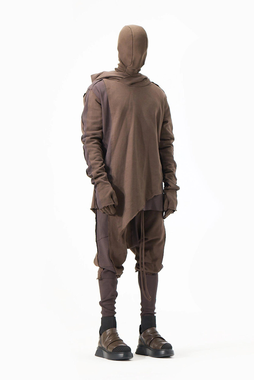 BROWN RIBBED SWEATSHIRT