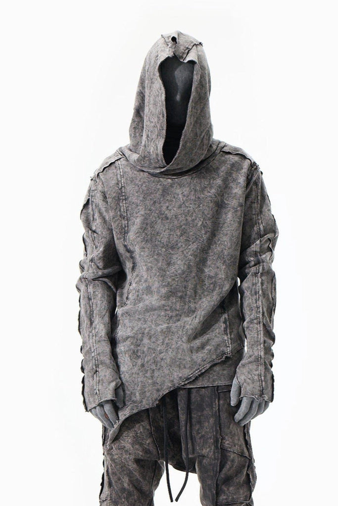 ACID GREY RIBBED SWEATSHIRT