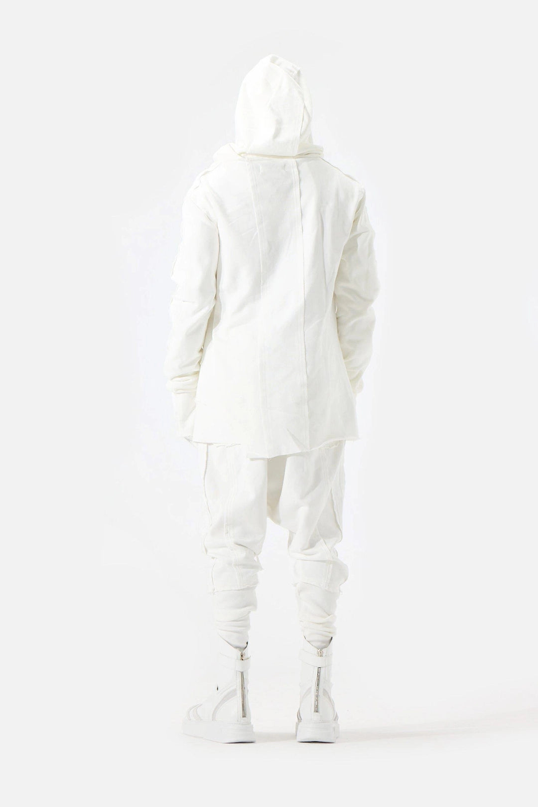 WHITE RIBBED SWEATSHIRT