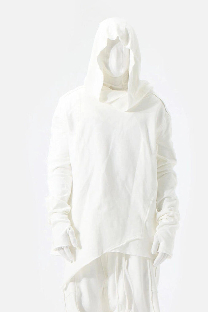 WHITE RIBBED SWEATSHIRT