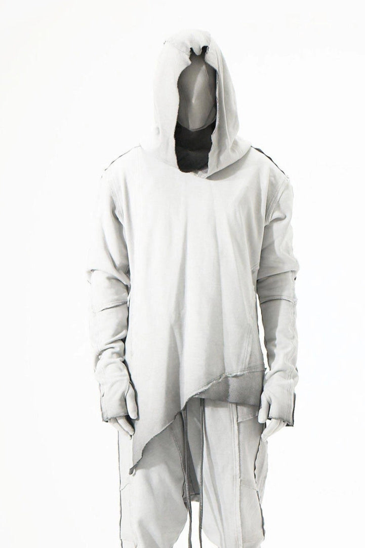 GREY RIBBED SWEATSHIRT