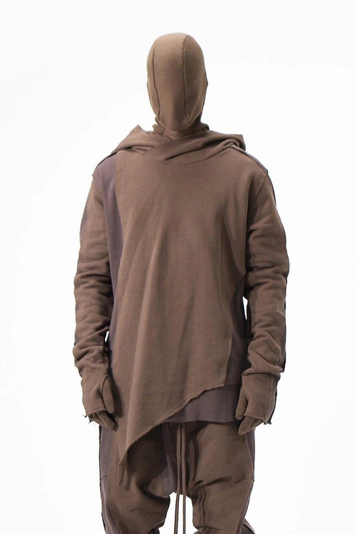 BROWN RIBBED SWEATSHIRT