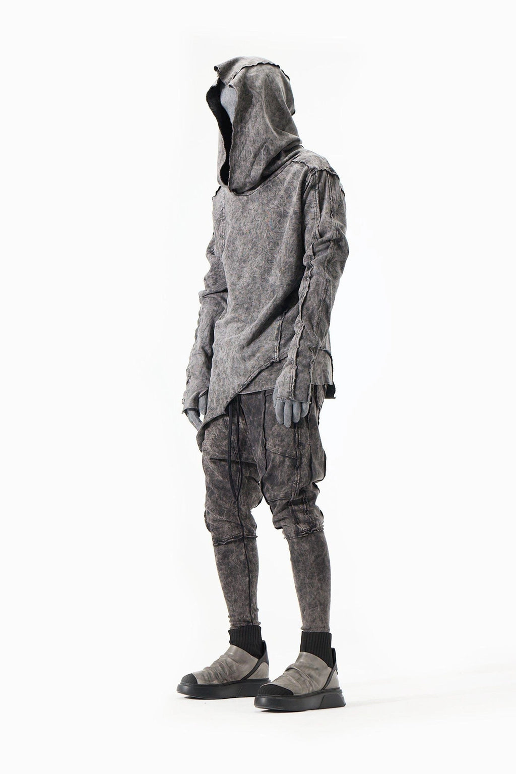 ACID GREY RIBBED SWEATSHIRT