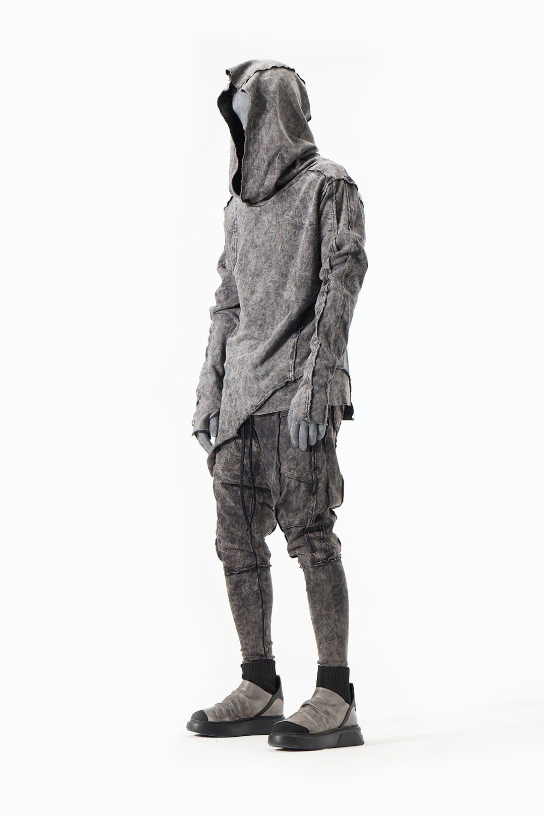ACID GREY RIBBED SWEATSHIRT