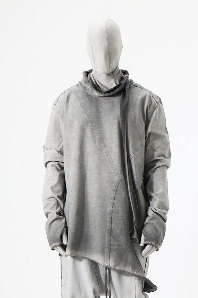 DARK GREY RIPPED SWEATSHIRT