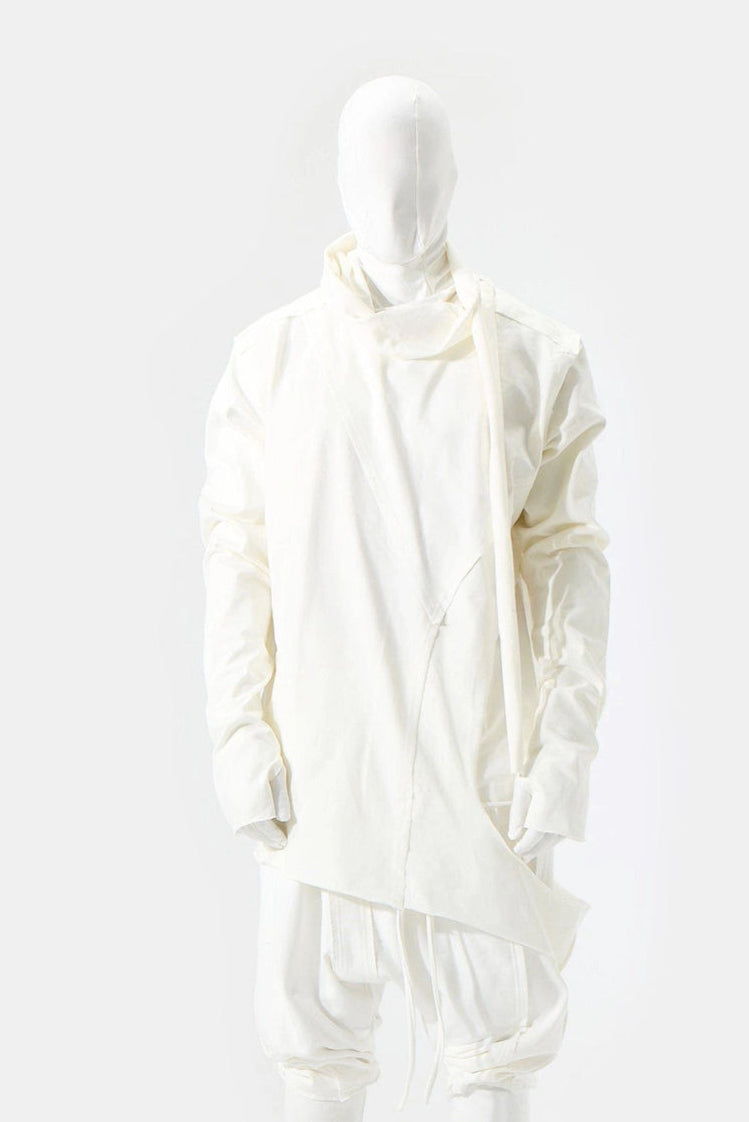 WHITE RIPPED SWEATSHIRT