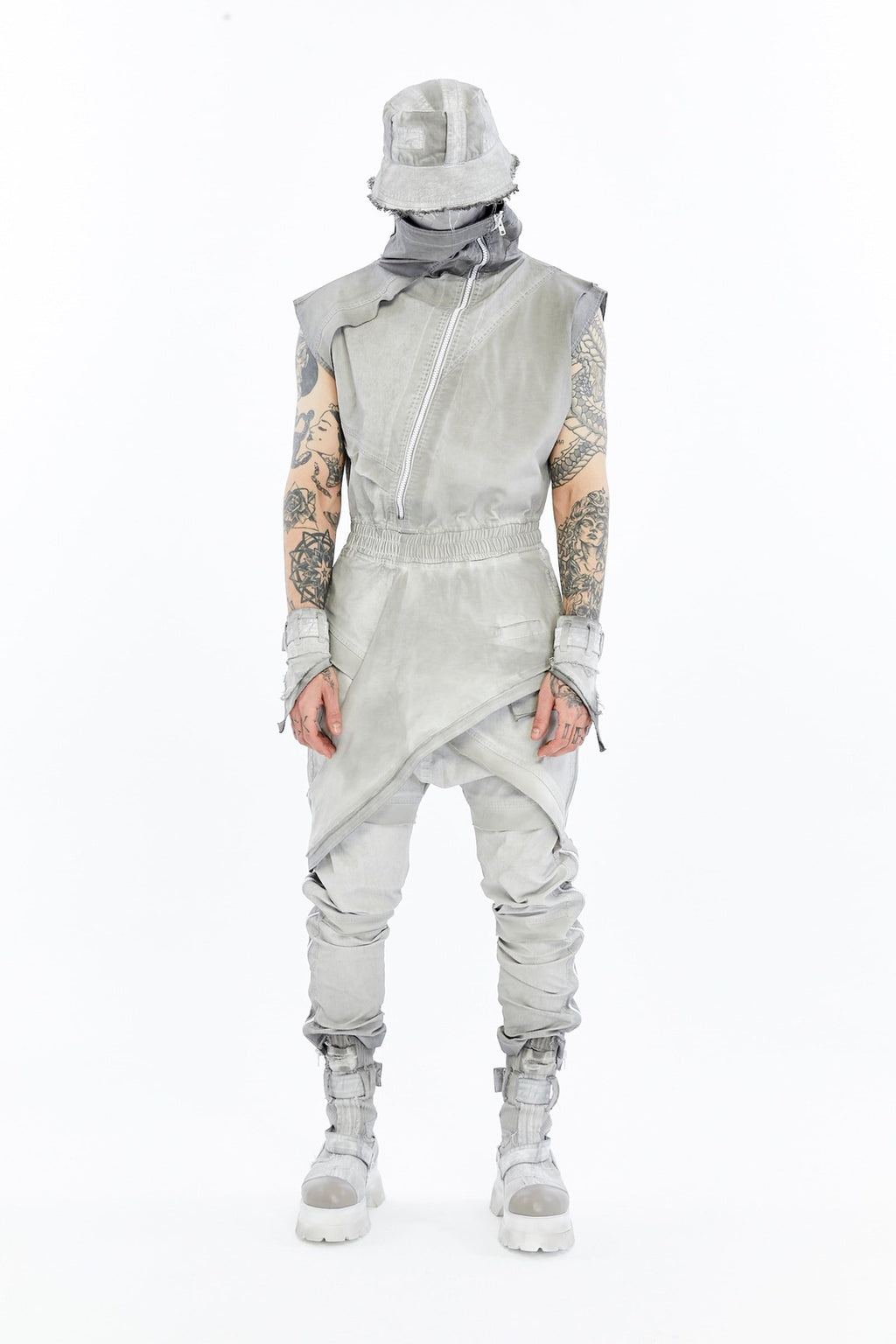 SPLIT ZIP OVERALLS