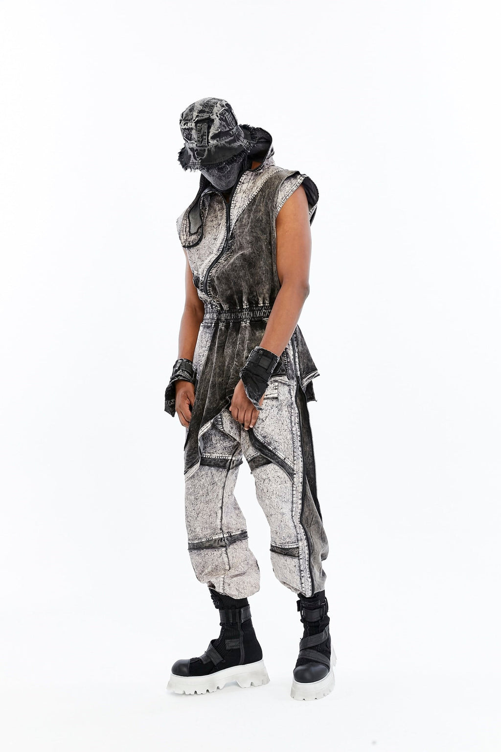 SPLIT ZIP OVERALLS
