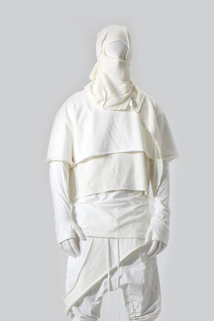 WHITE THREE PART SWEATSHIRT