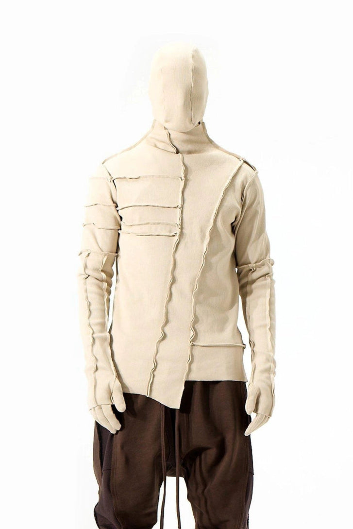 BEIGE TURTLENECK SWEATSHIRT