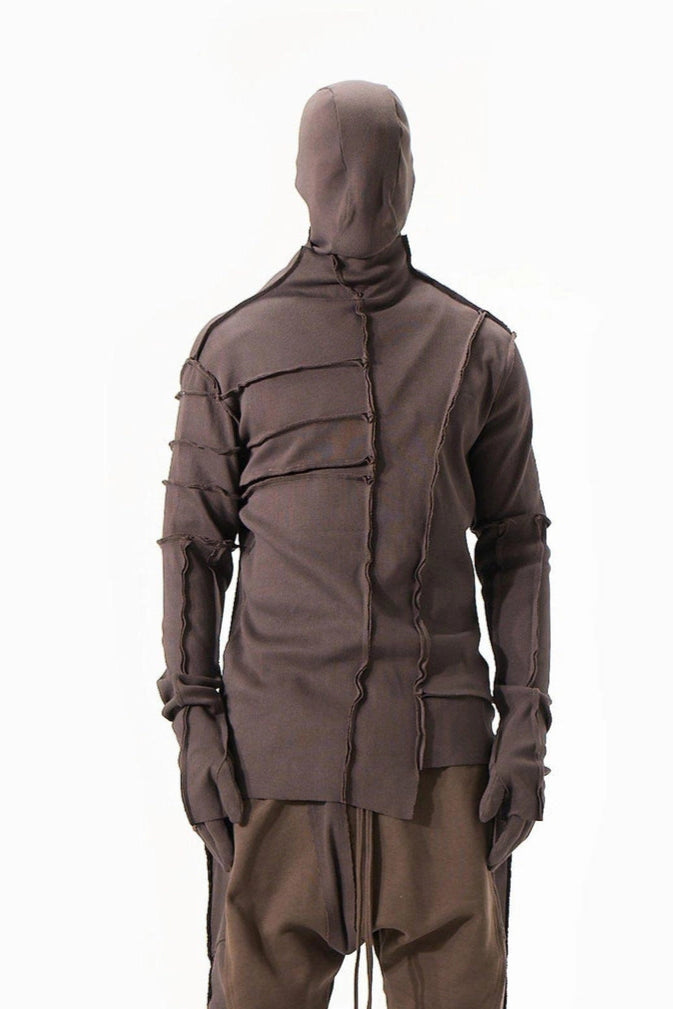 BROWN TURTLENECK SWEATSHIRT