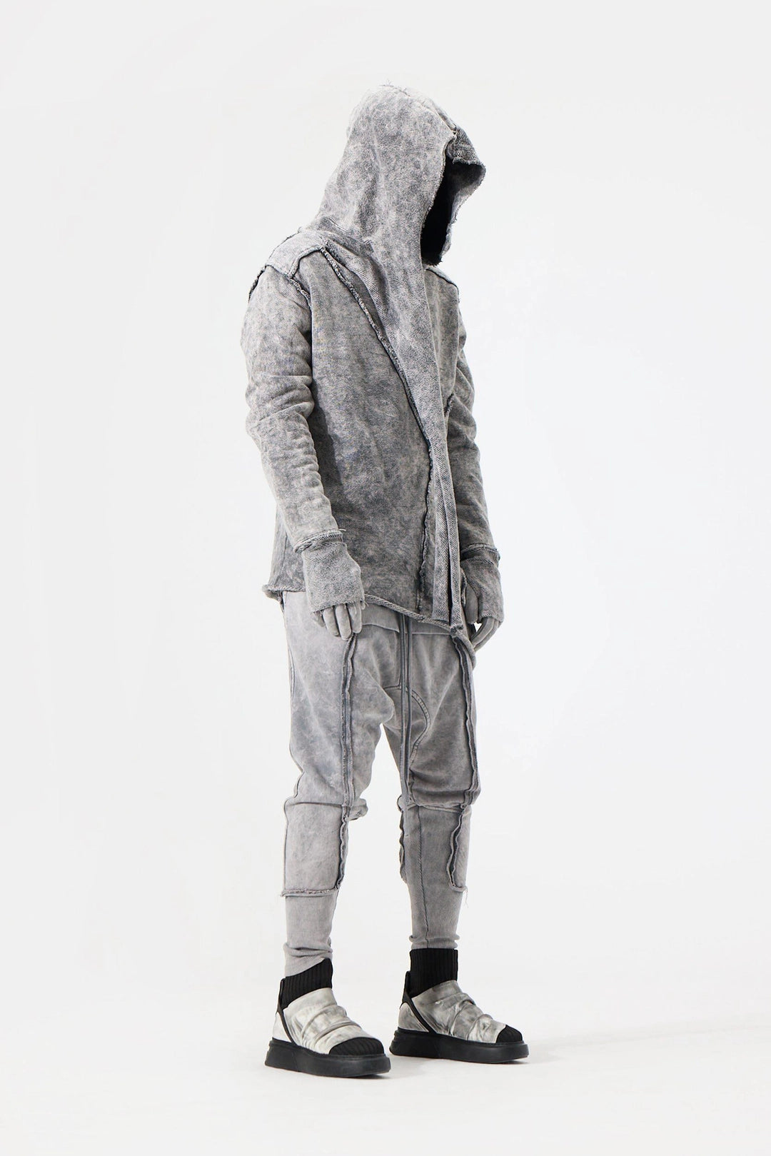 ACID GREY WRAP SWEATSHIRT