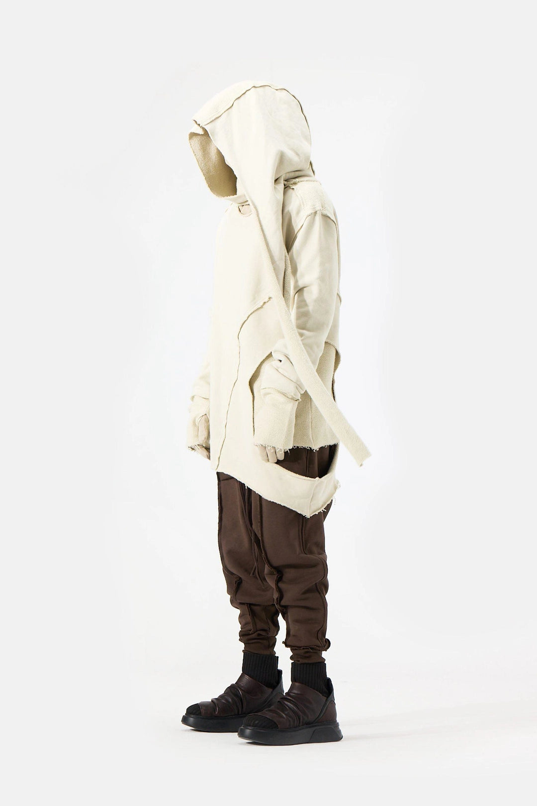 BEIGE WRAP SWEATSHIRT