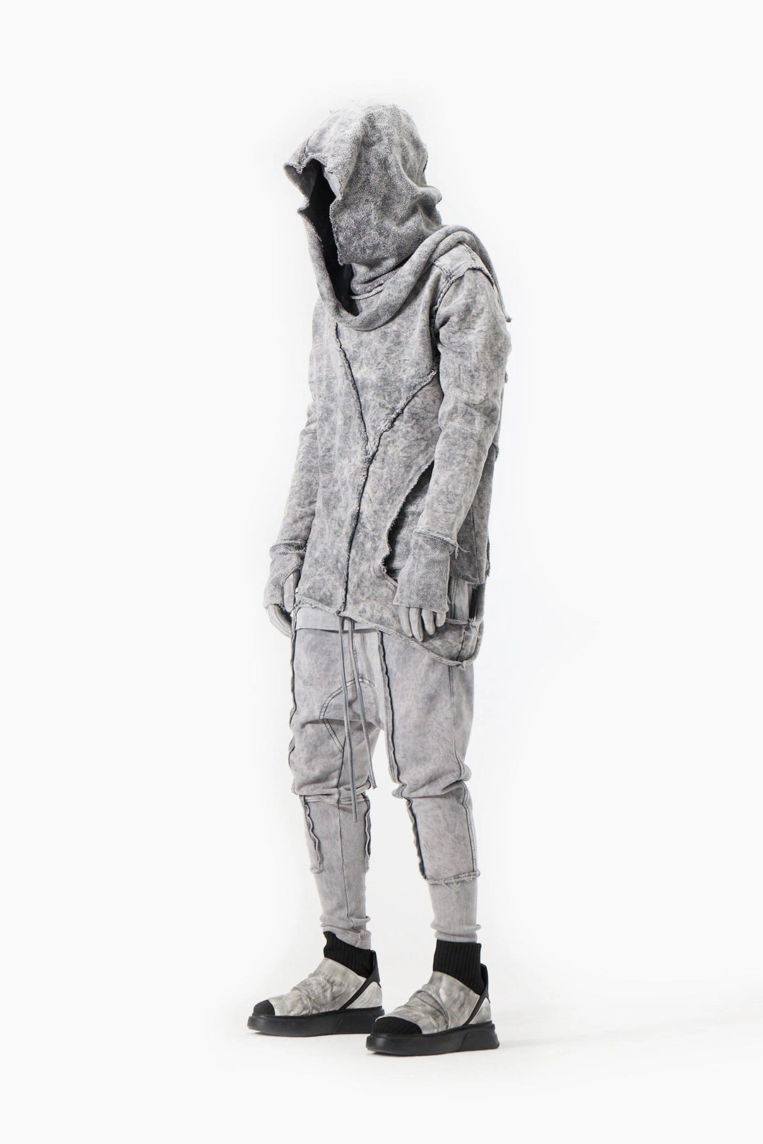 ACID GREY WRAP SWEATSHIRT