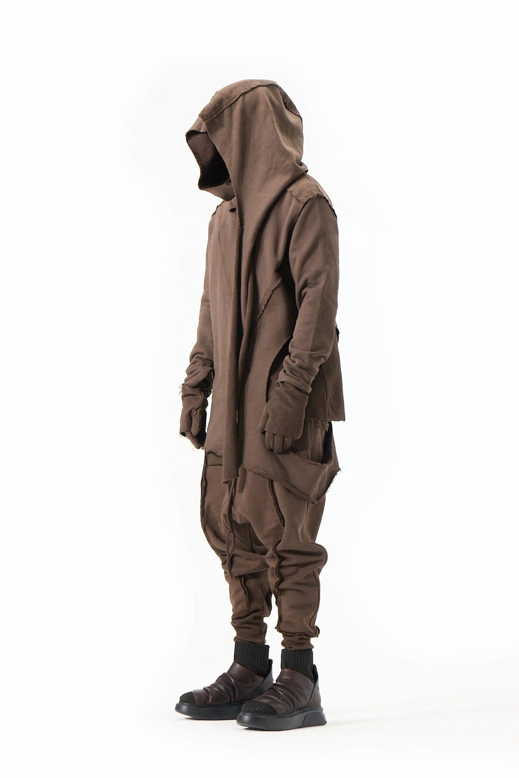 BROWN WRAP SWEATSHIRT