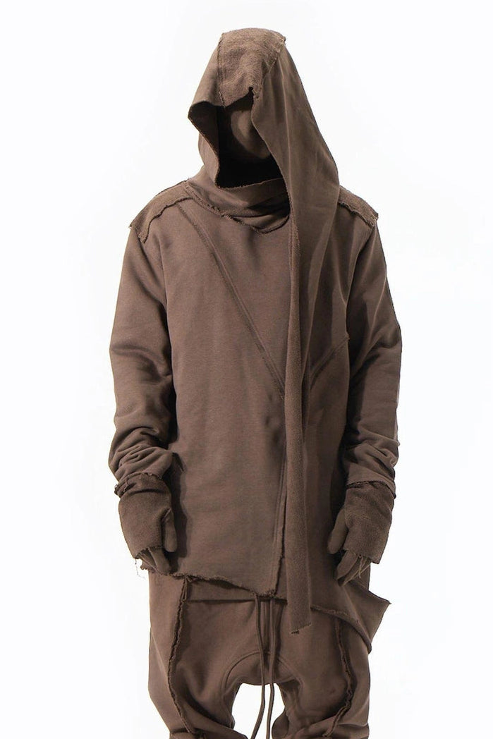 BROWN WRAP SWEATSHIRT