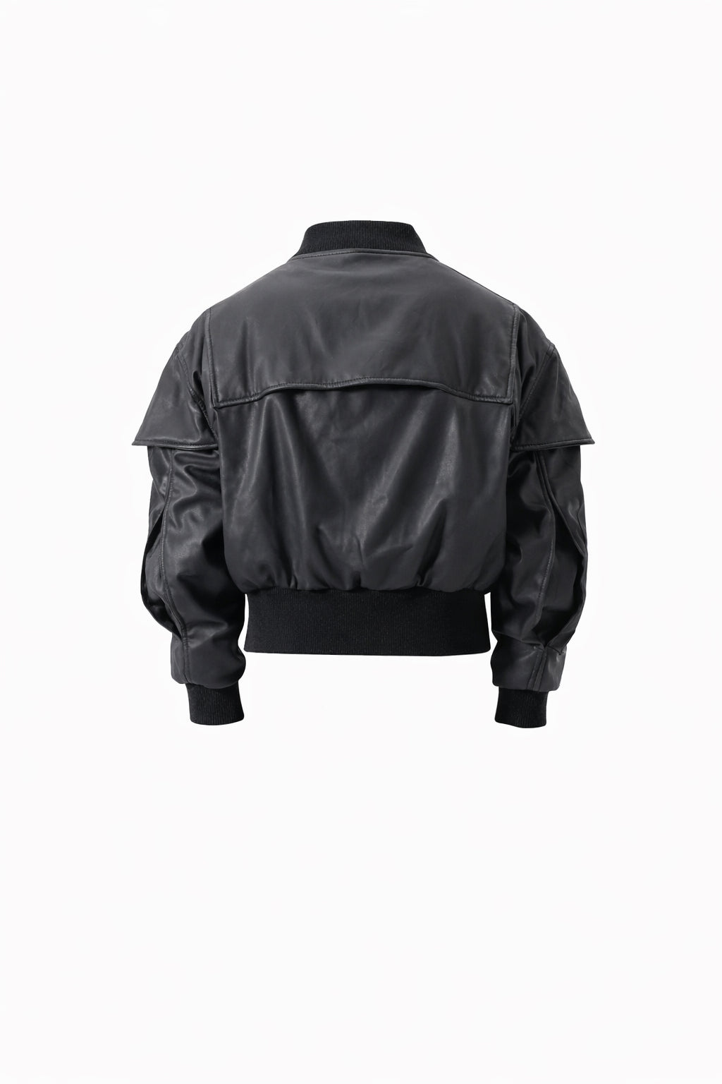 COATED BLACK BOMBER JACKET