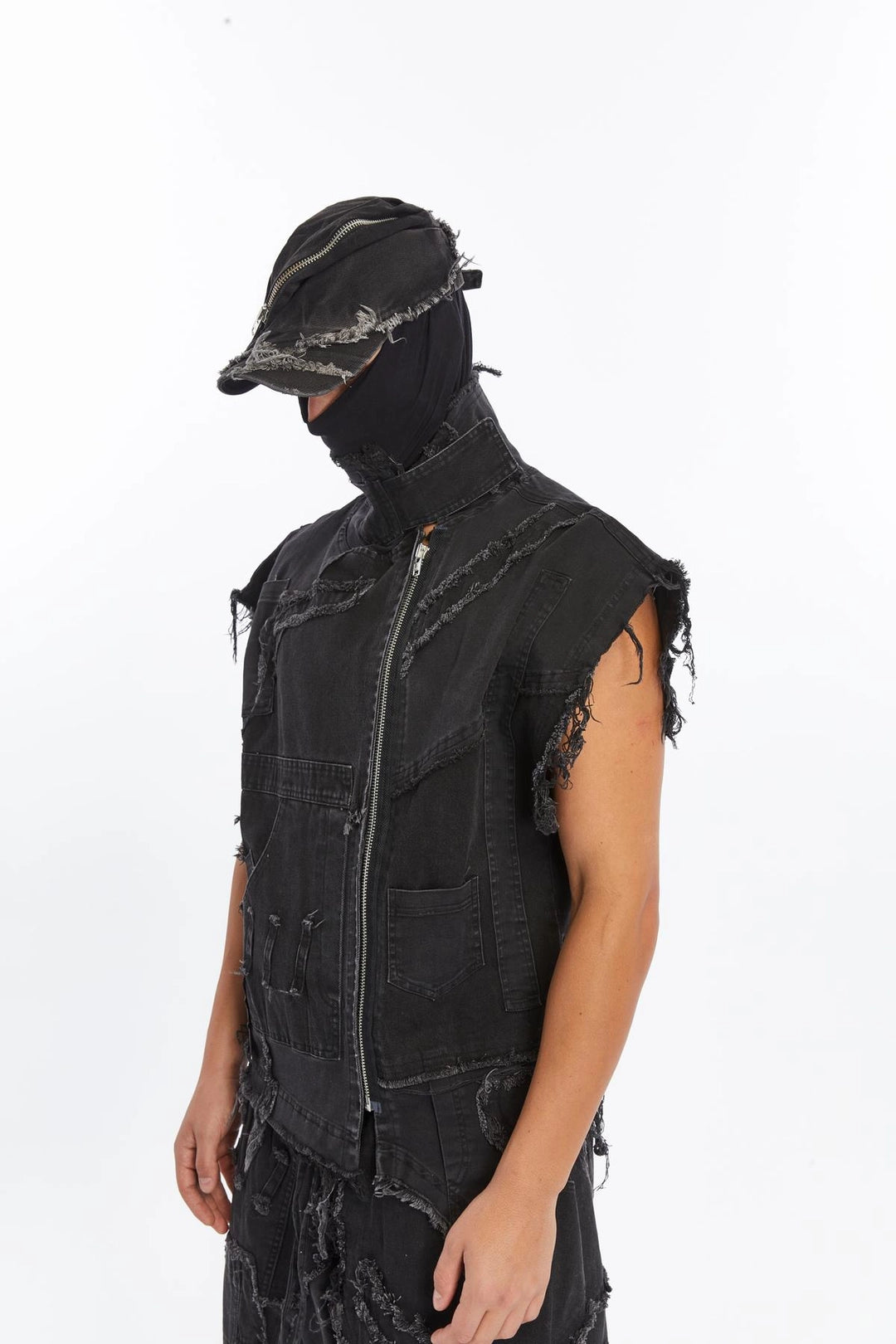 ACID BLACK ZIPPER POCKET CAP