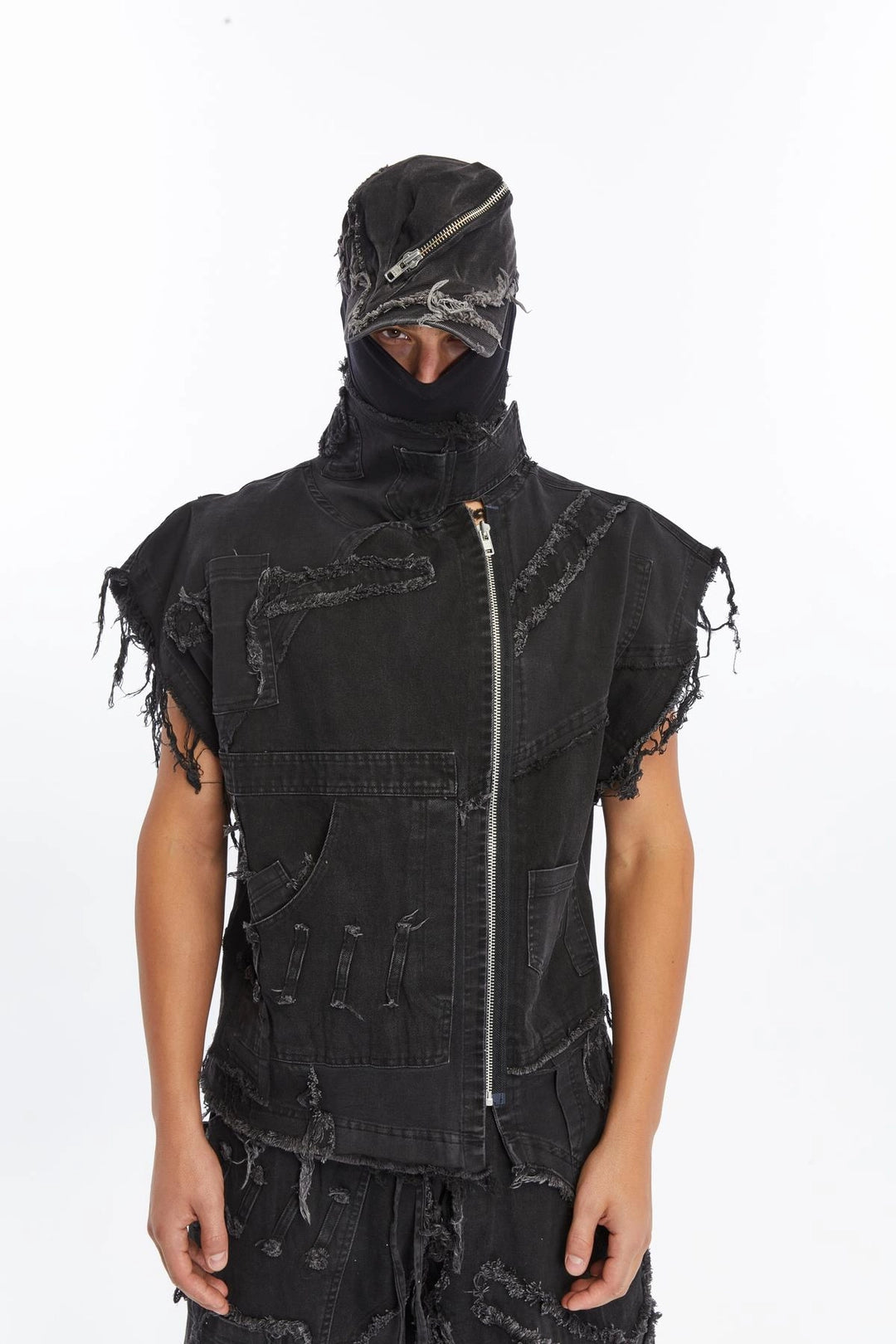 ACID BLACK ZIPPER POCKET CAP