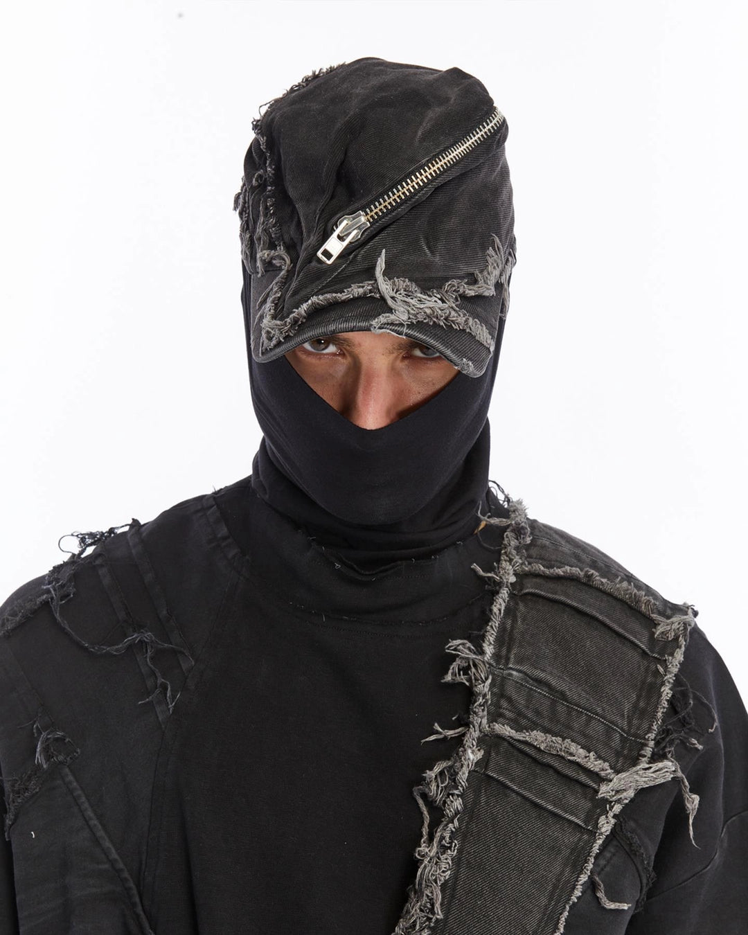 ACID BLACK ZIPPER POCKET CAP