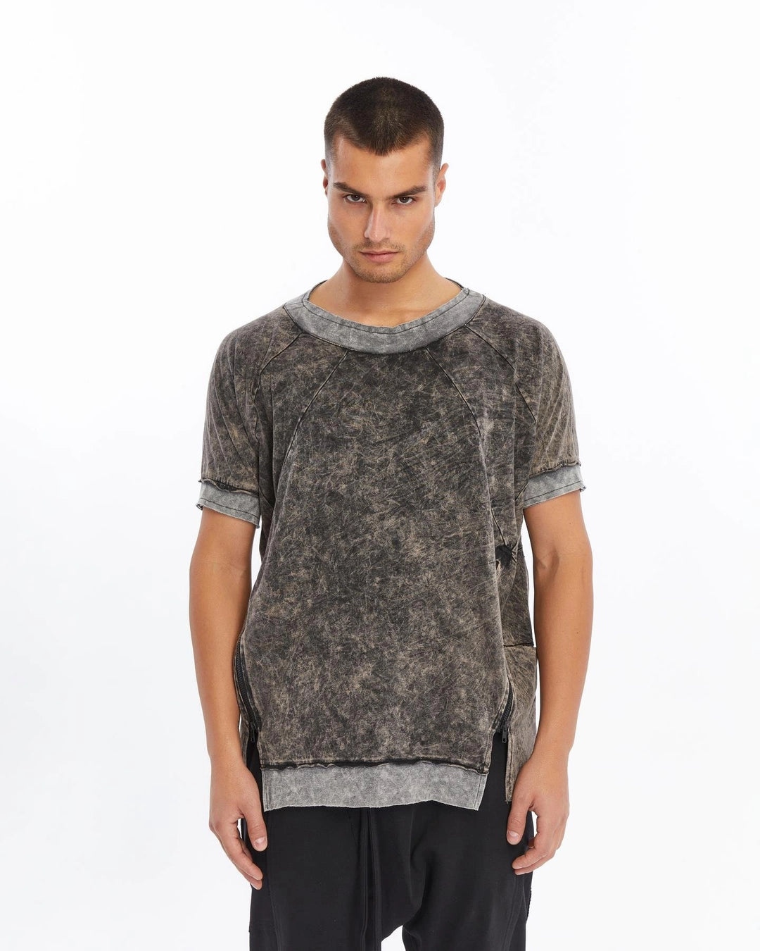 ACID BLACK ZIPPER T-SHIRT