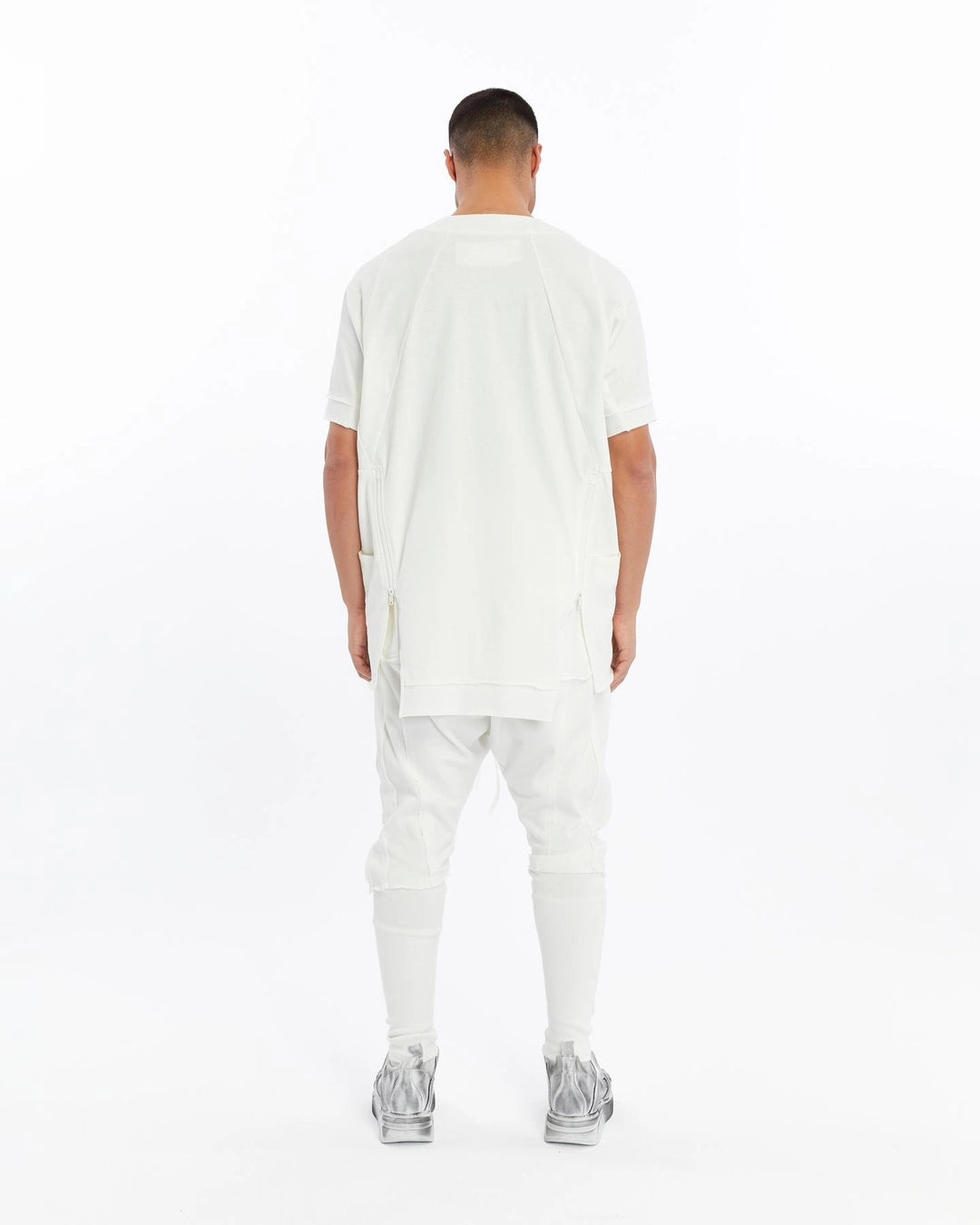 WHITE ZIPPER T-SHIRT