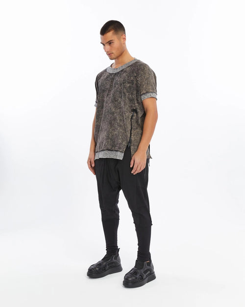 ACID BLACK ZIPPER T-SHIRT