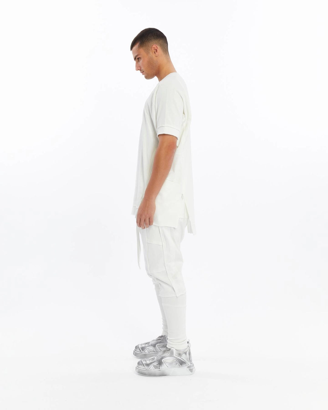 WHITE ZIPPER T-SHIRT