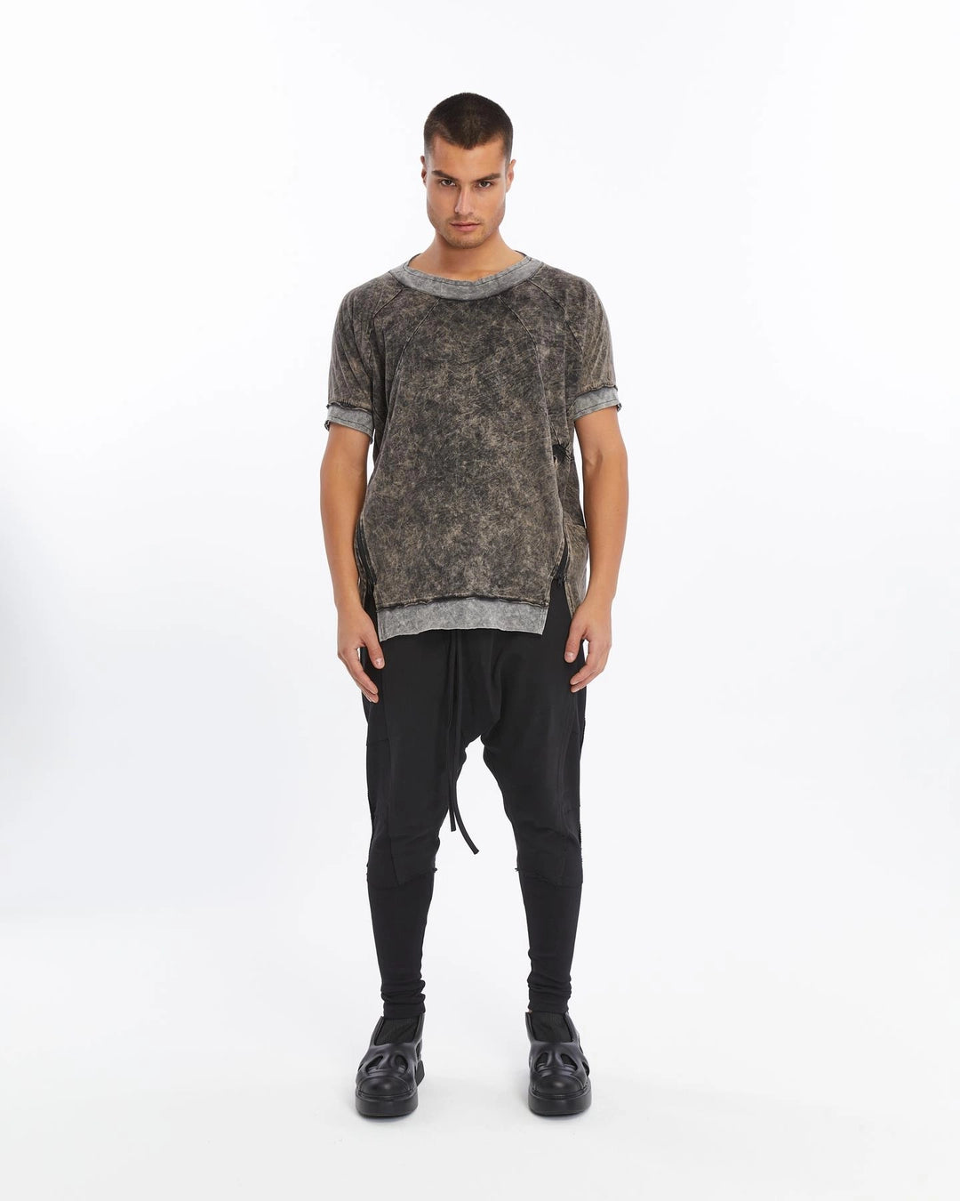 ACID BLACK ZIPPER T-SHIRT